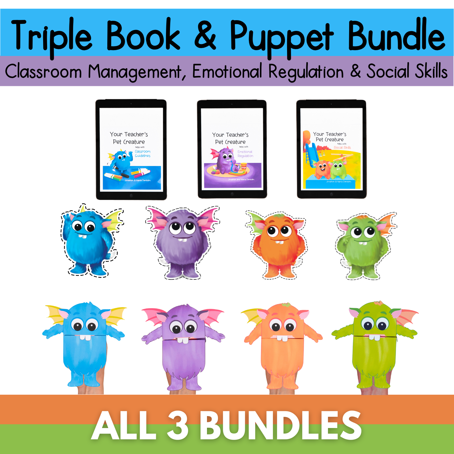 Triple Digital Book & Printable Puppets Bundle